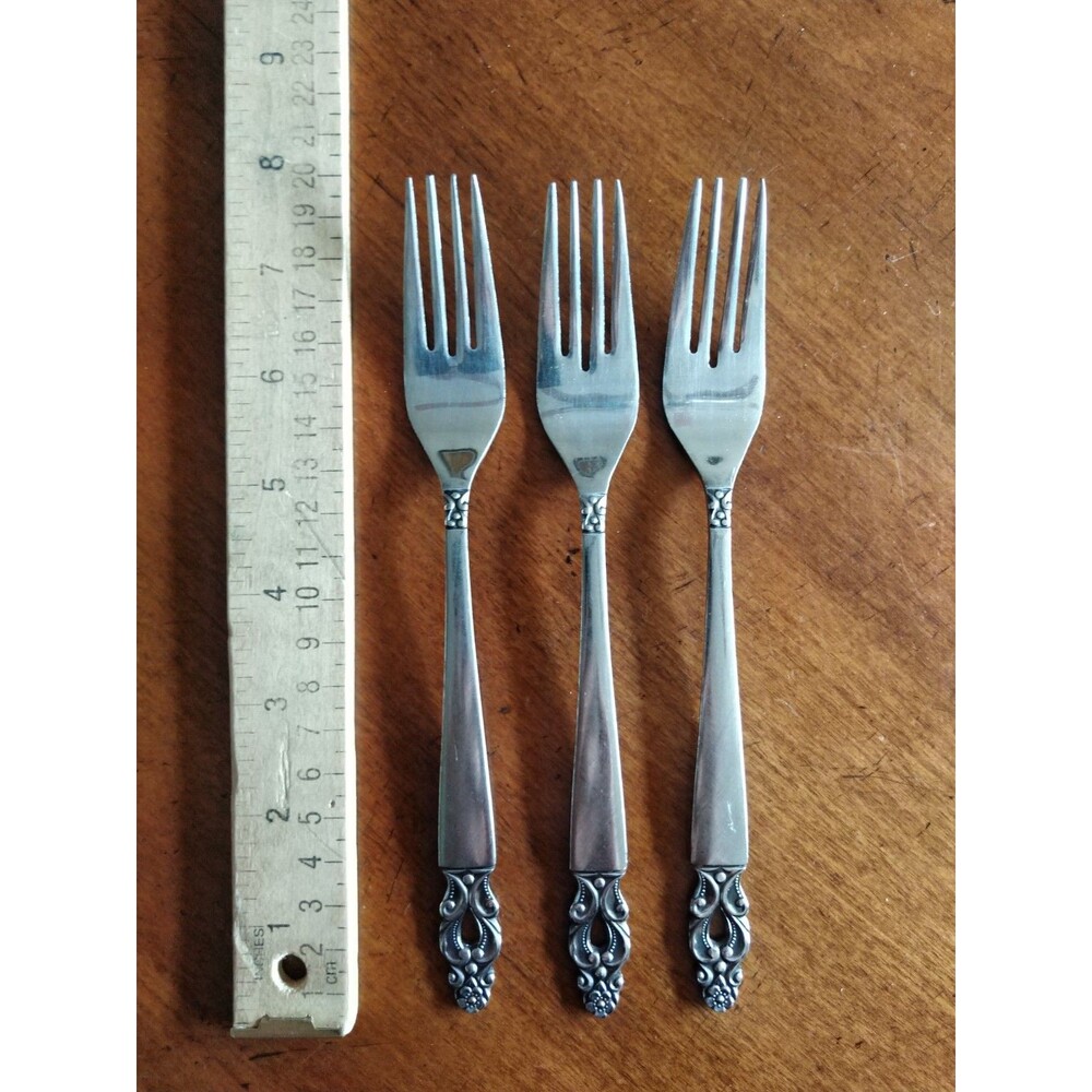 Lot 3x Dinner Forks Olaf Flatware National Stainless Silverware Japan MCM 7.5"